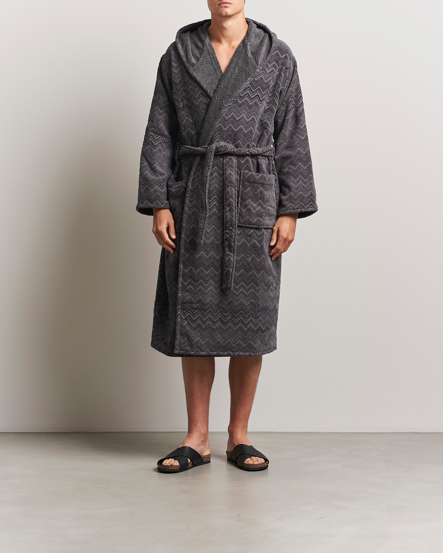 Men | Missoni Home Chalk Bathrobe Anthracite Grey | Missoni Home | Chalk Bathrobe Anthracite Grey