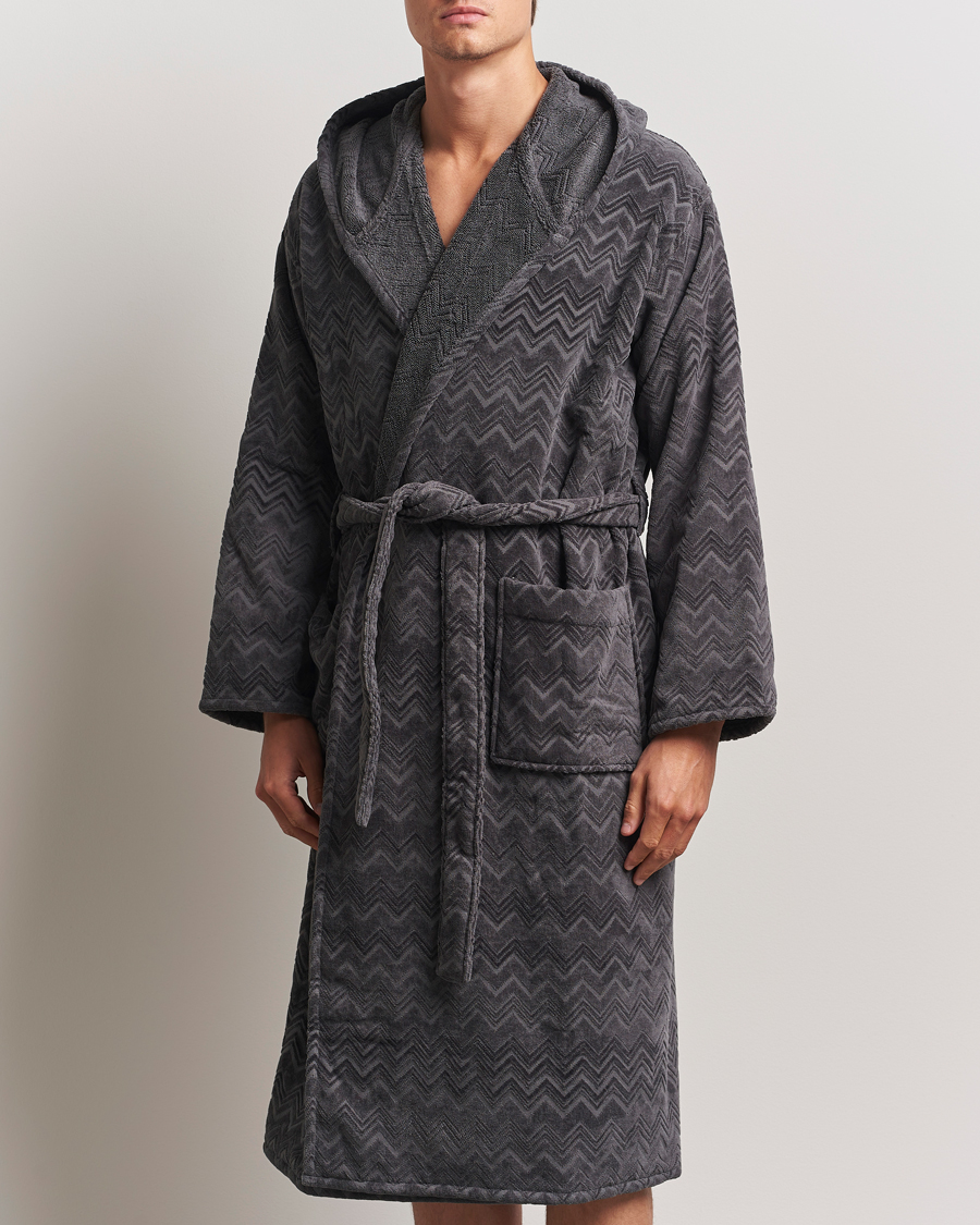 Men | Missoni Home Chalk Bathrobe Anthracite Grey | Missoni Home | Chalk Bathrobe Anthracite Grey
