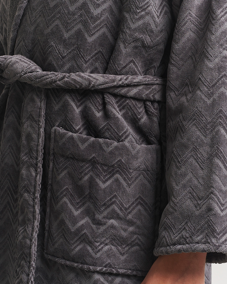 Men | Missoni Home Chalk Bathrobe Anthracite Grey | Missoni Home | Chalk Bathrobe Anthracite Grey