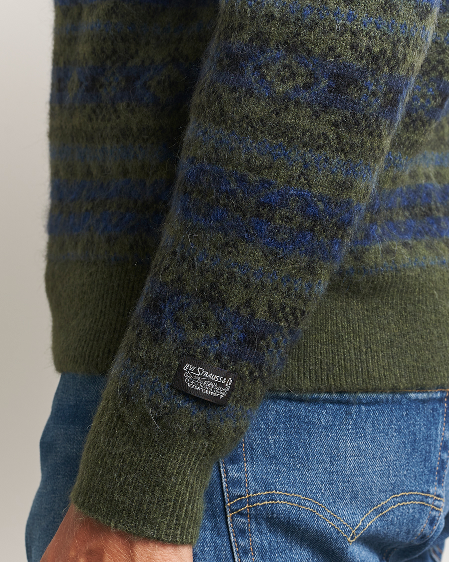 Men | Sweaters & Knitwear | Levi's | Presidio Raglan Knitted Fairisle Sweater Dark Green