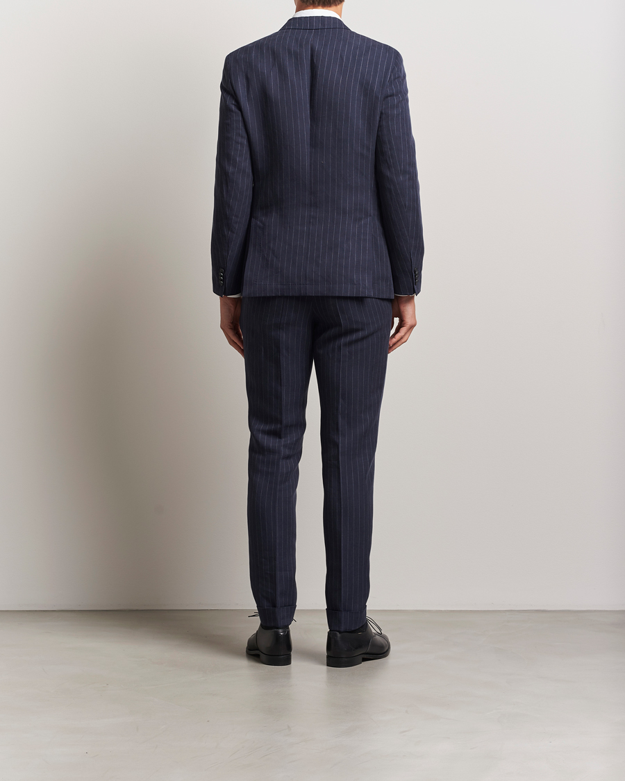 Men | Suits | BOSS BLACK | Huge Double Breasted Pinstriped Suit Dark Blue