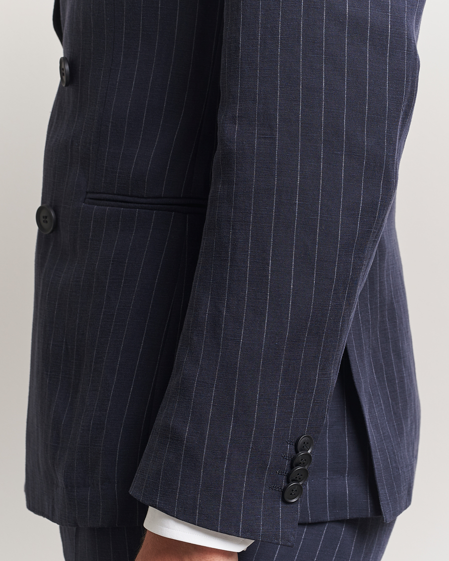 Men | Suits | BOSS BLACK | Huge Double Breasted Pinstriped Suit Dark Blue