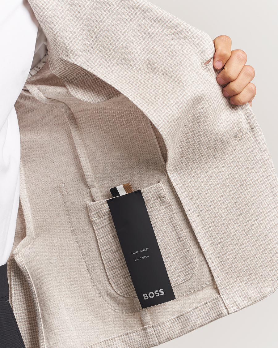 Men | Blazers | BOSS BLACK | Hanry Cotton Pepita Blazer Medium Beige