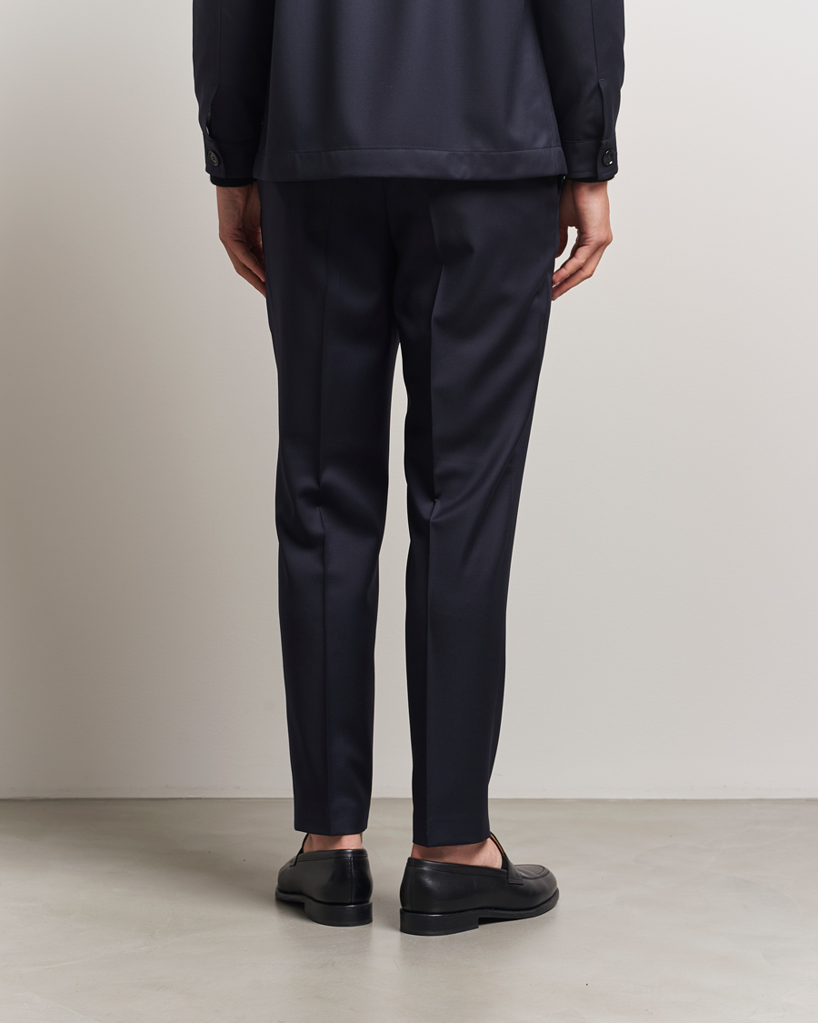 Men | Trousers | BOSS BLACK | Perin Pleated Trousers Dark Blue