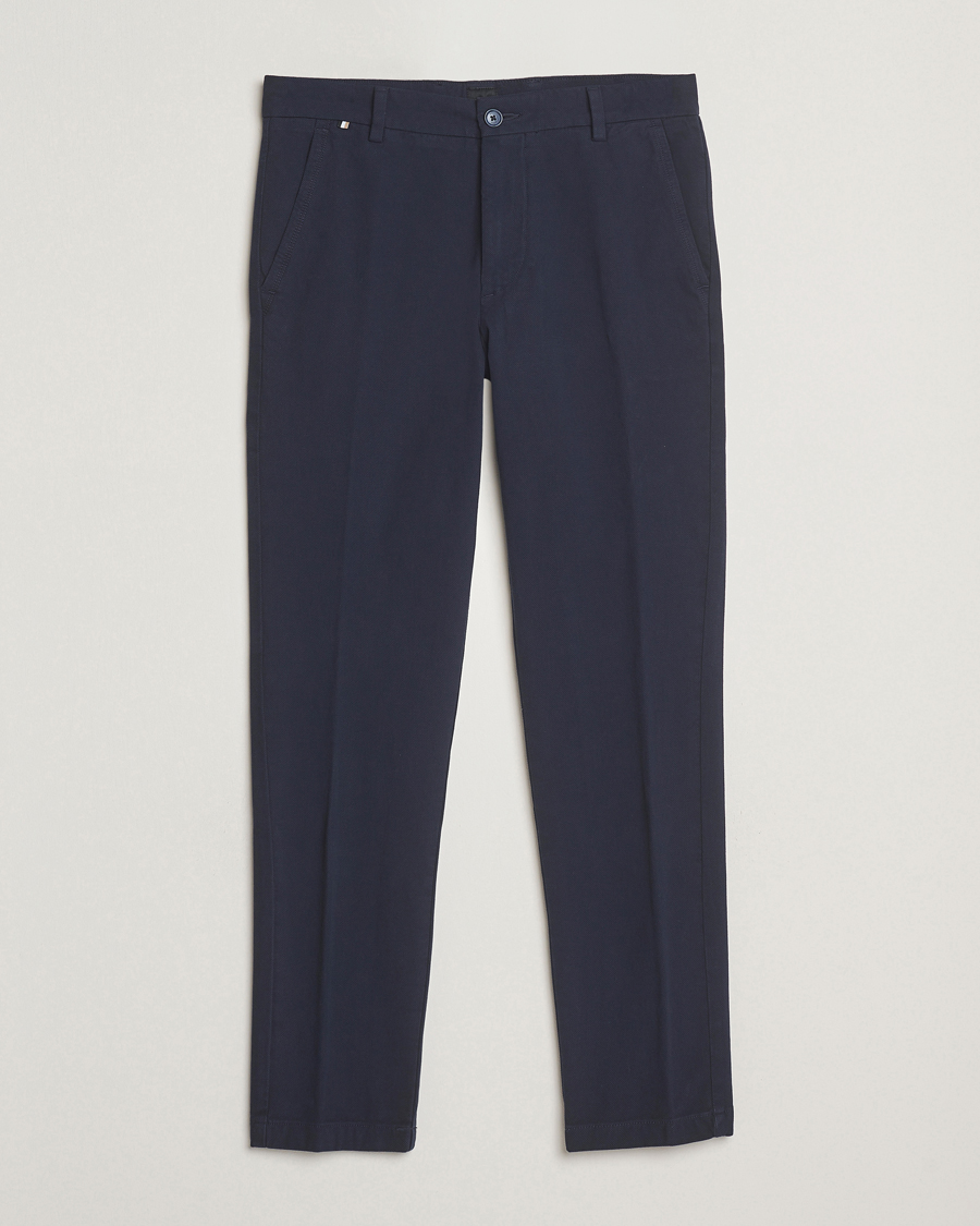 Men | Trousers | BOSS BLACK | Kaiton Structured Chinos Dark Blue