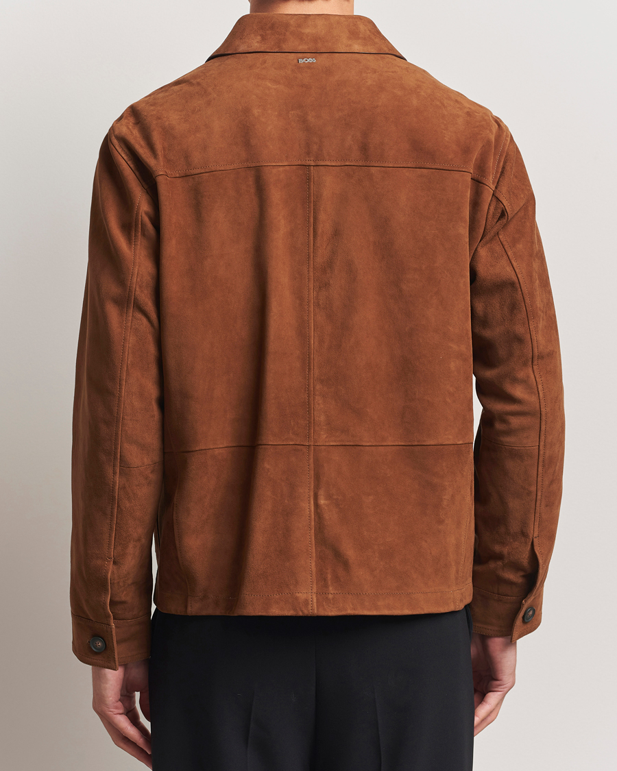Men | Coats & Jackets | BOSS BLACK | Markuedo Suede Jacket Medium Brown