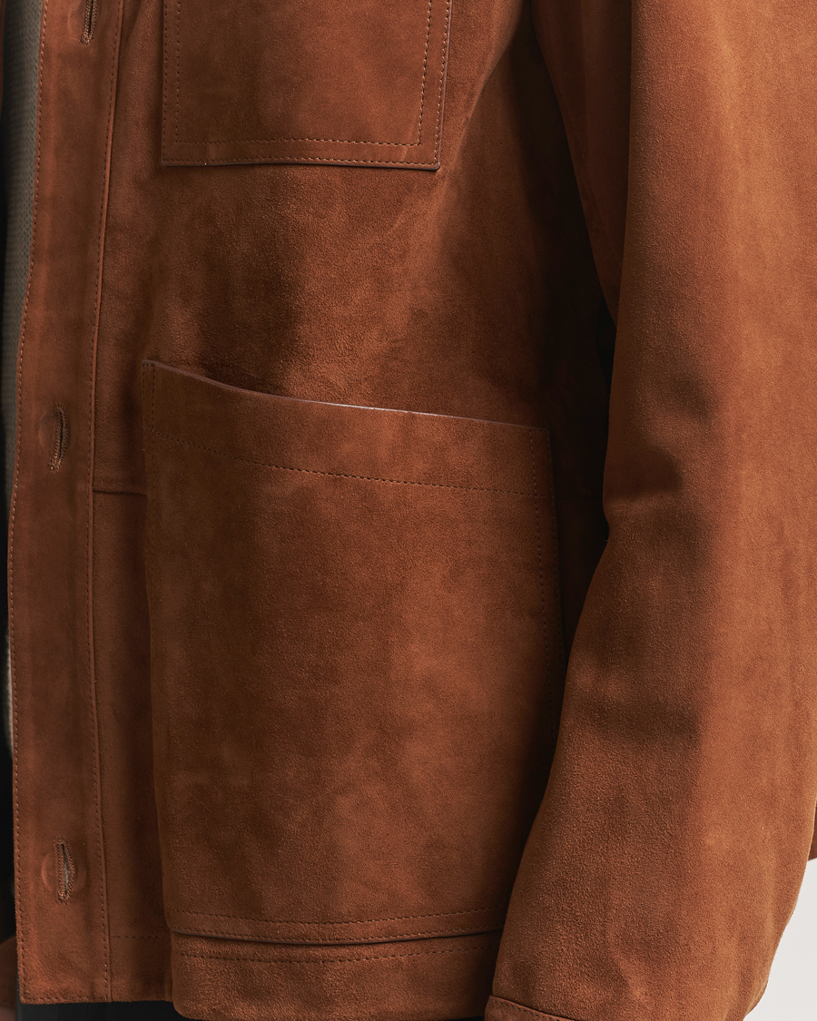 Men | Coats & Jackets | BOSS BLACK | Markuedo Suede Jacket Medium Brown