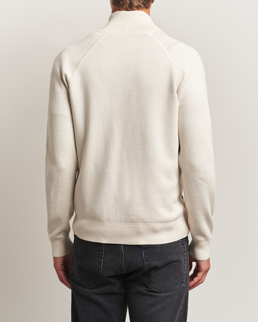 Men | Sweaters & Knitwear | BOSS BLACK | Idino Knitted Full Zip Open White