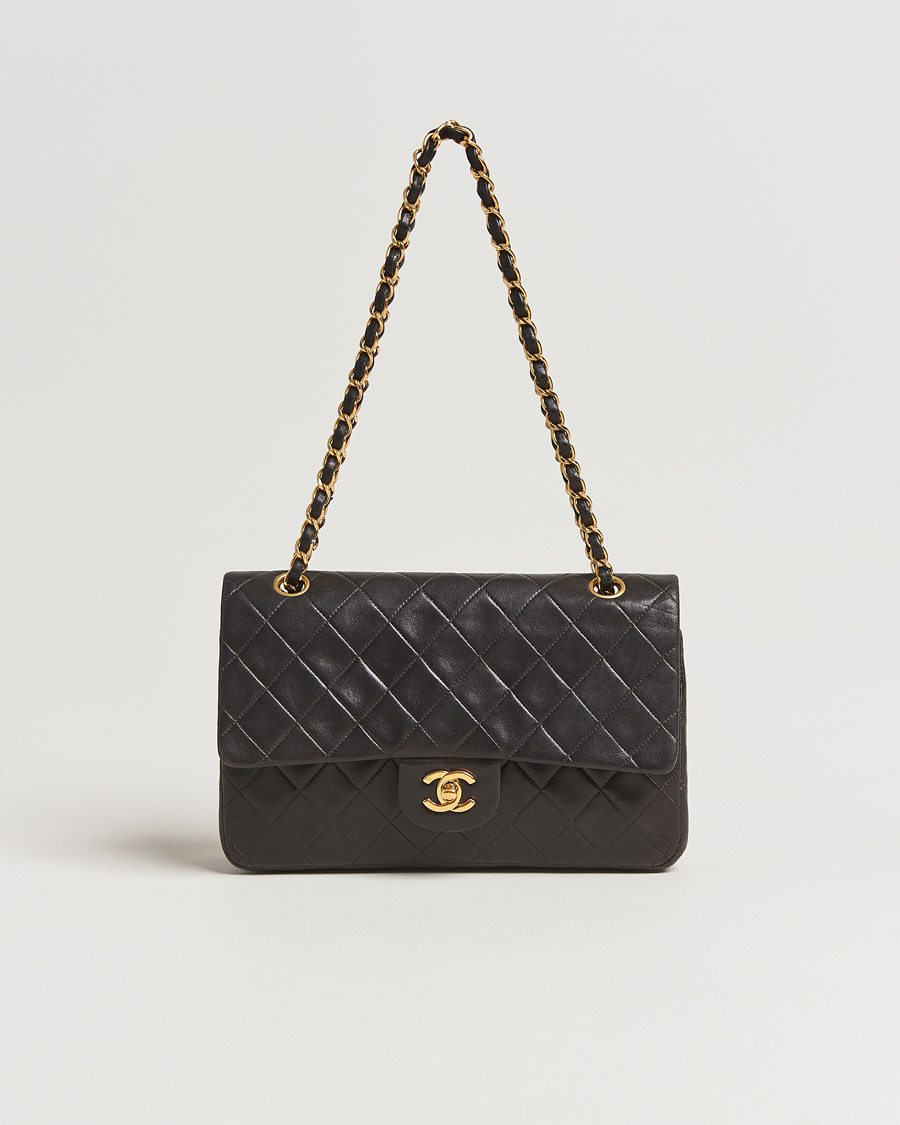 Men | Chanel Pre-Owned Classic Double Flap Medium Lambskin Black | Chanel Pre-Owned | Classic Double Flap Medium Lambskin Black