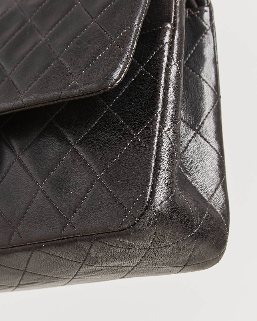Men | Chanel Pre-Owned Classic Double Flap Medium Lambskin Black | Chanel Pre-Owned | Classic Double Flap Medium Lambskin Black