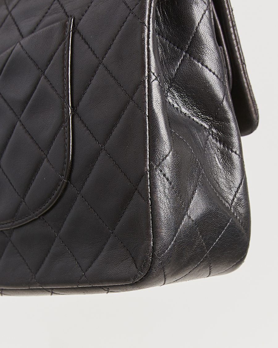 Men | Chanel Pre-Owned Classic Double Flap Medium Lambskin Black | Chanel Pre-Owned | Classic Double Flap Medium Lambskin Black