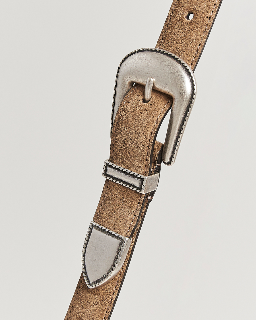 Anderson's Western Suede Belt 2,5 cm Taupe at CareOfCarl.com