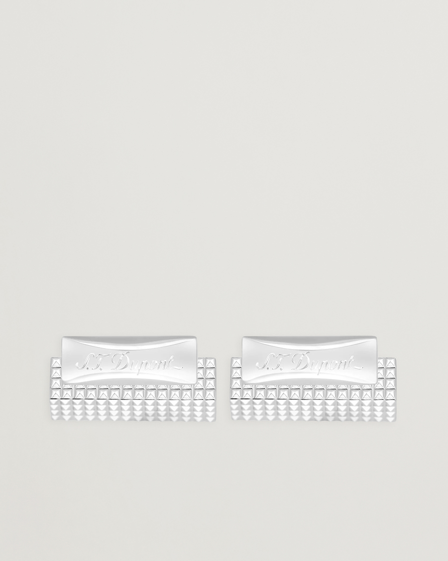 Men | Cufflinks | S.T. Dupont | Cufflink Rectangle Diamond Head Silver