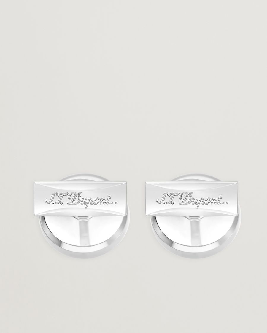 Men | Cufflinks | S.T. Dupont | Cufflink Round Black/Pall Silver