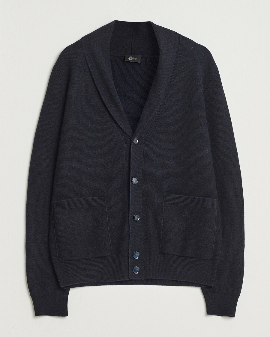 Men | Sweaters & Knitwear | Brioni | Wool/Cashmere Rib Cardigan Navy