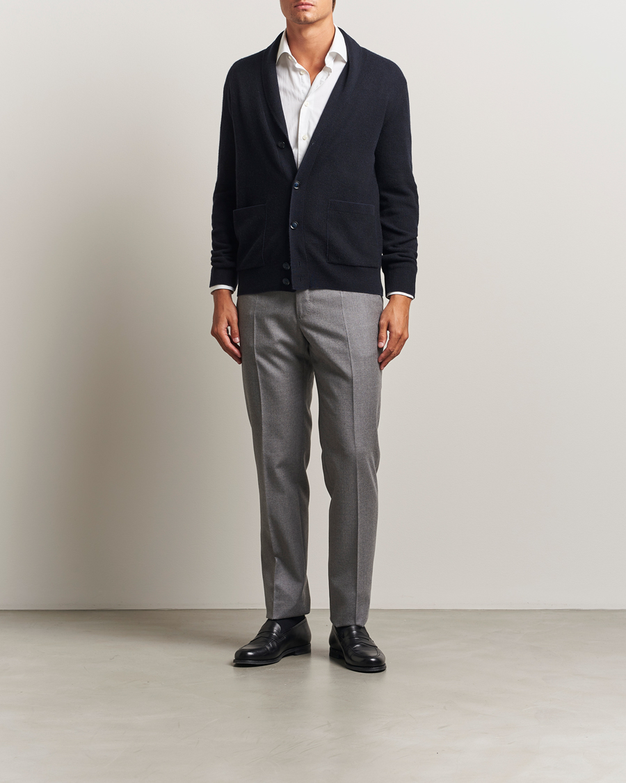 Men | Sweaters & Knitwear | Brioni | Wool/Cashmere Rib Cardigan Navy