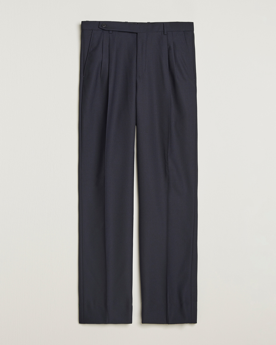 Men | Trousers | Brioni | Capri Wool Trousers Navy