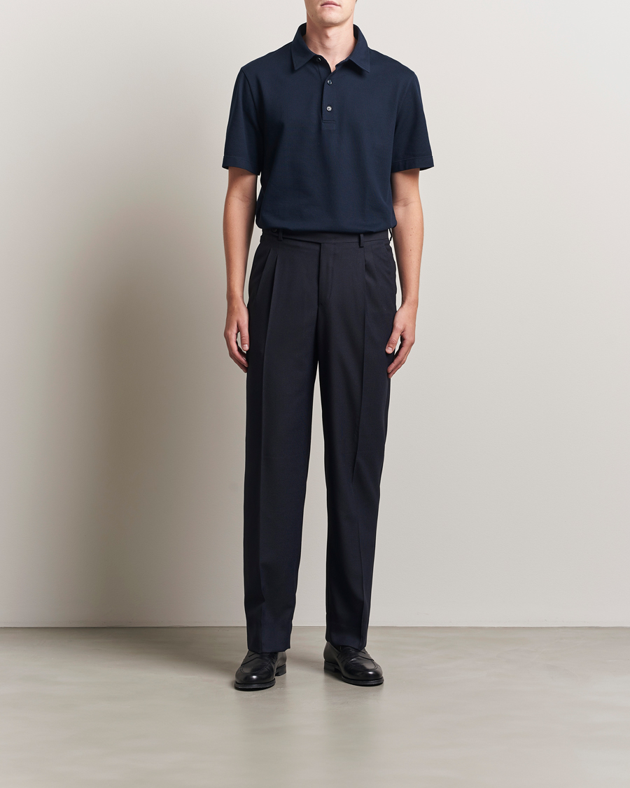 Men | Trousers | Brioni | Capri Wool Trousers Navy