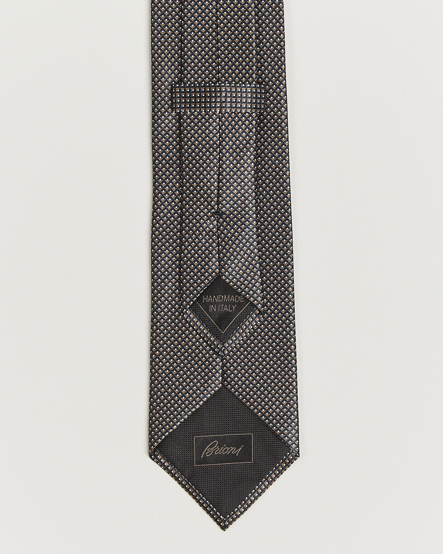 Men | Ties | Brioni | Printed Silk Tie Antracite