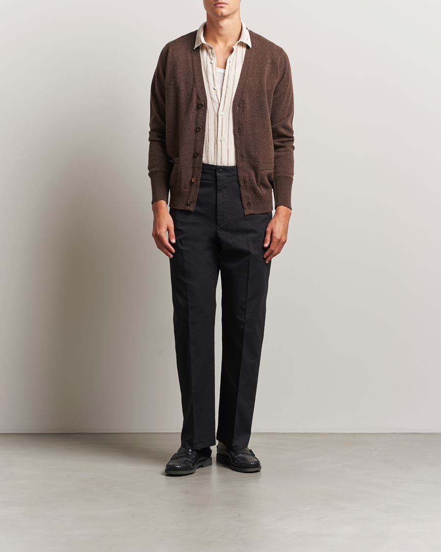 Men | Trousers | NN07 | Paw Cotton/Lyocell Pleated Trousers Black