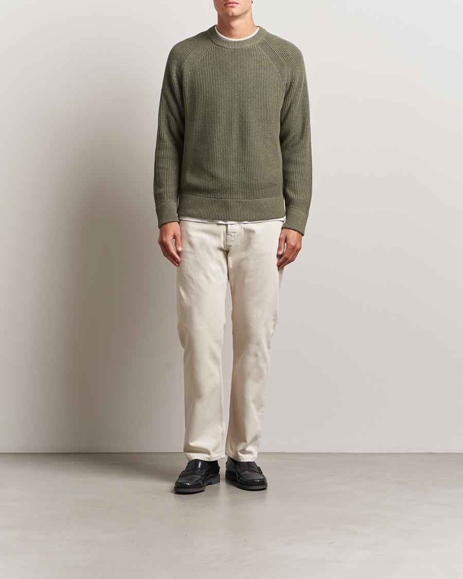 Men | Sweaters & Knitwear | NN07 | Jacobo Cotton Knitted Sweater Capers Green