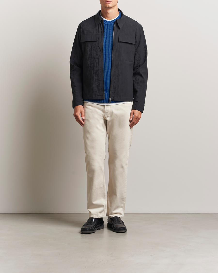NN07 Alban Seersucker Shirt Jacket Black at CareOfCarl.com