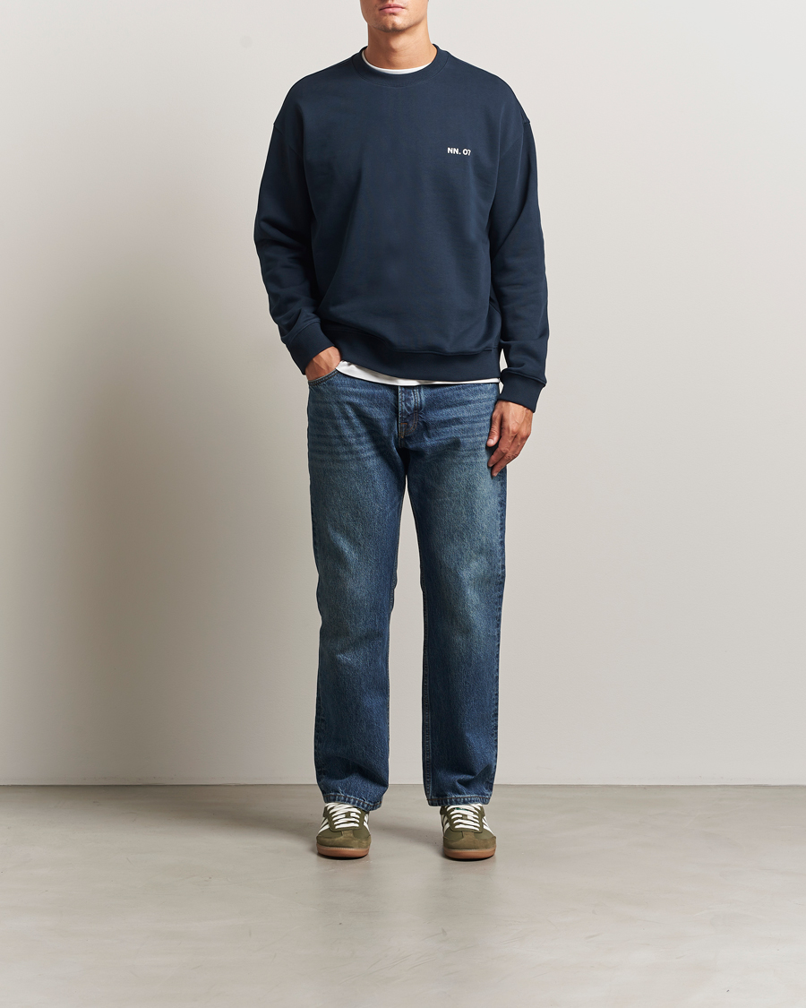 Men | Sweaters & Knitwear | NN07 | Dagon Crew Neck Sweatshirt Navy