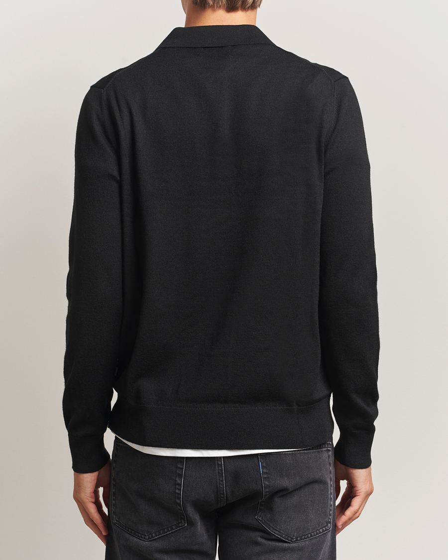 Men | Sweaters & Knitwear | NN07 | Serge Wool Knitted Polo Black