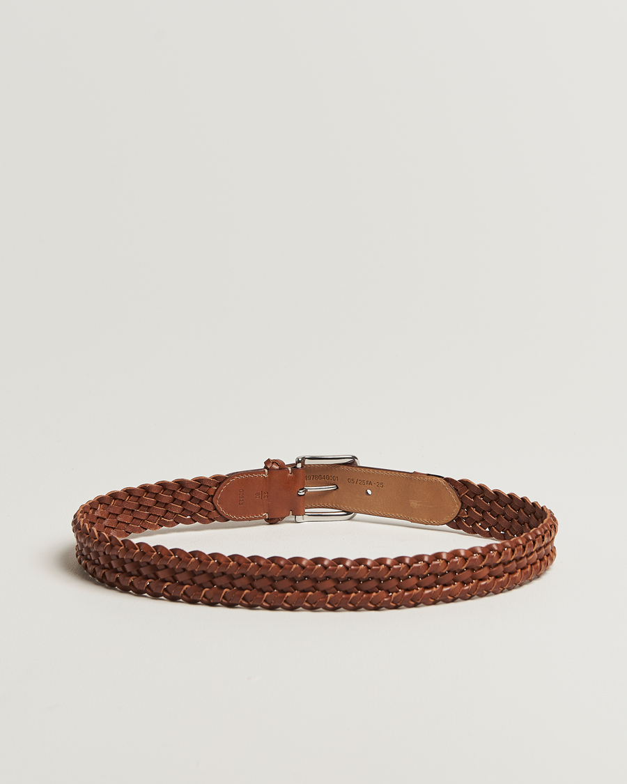 Men | Belts | Ralph Lauren Purple Label | Braided Belt Dark Brown