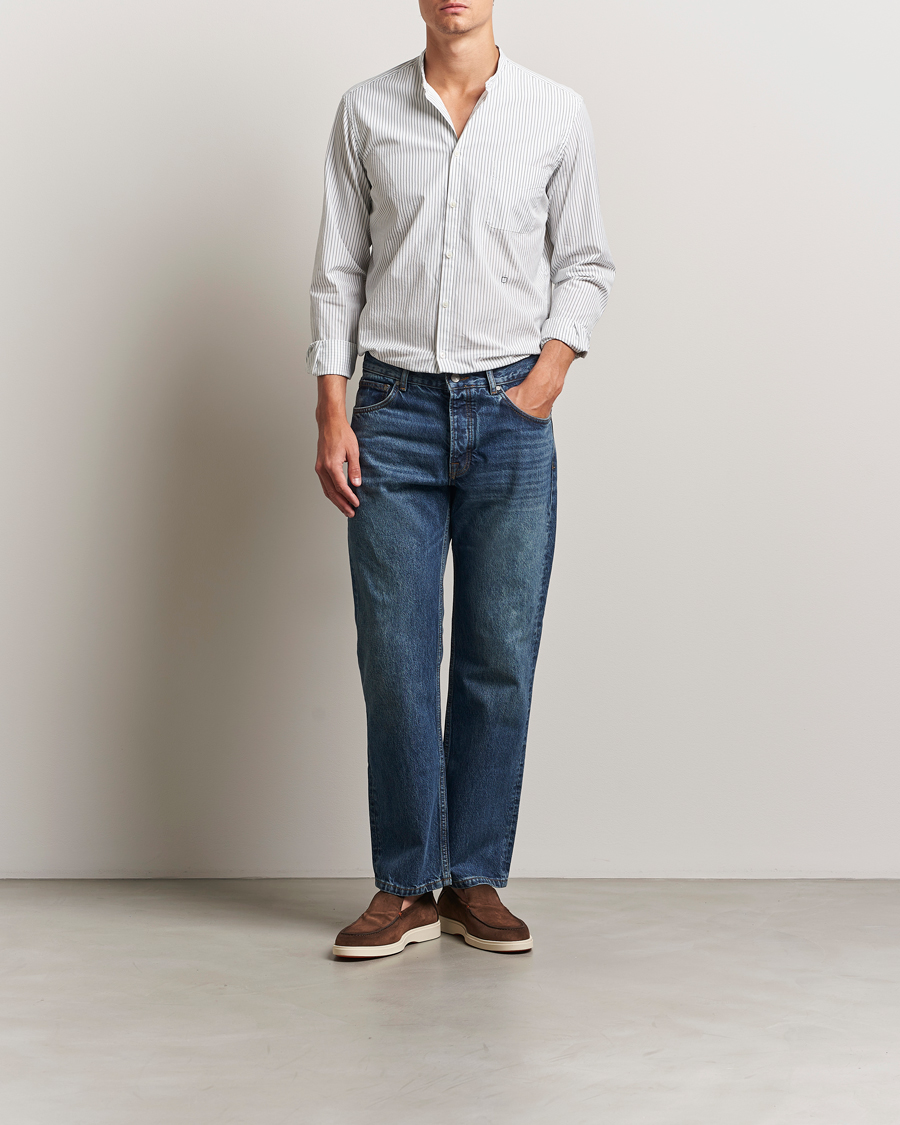 Men | Shirts | Massimo Alba | Noto Guru Collar Shirt White/Green