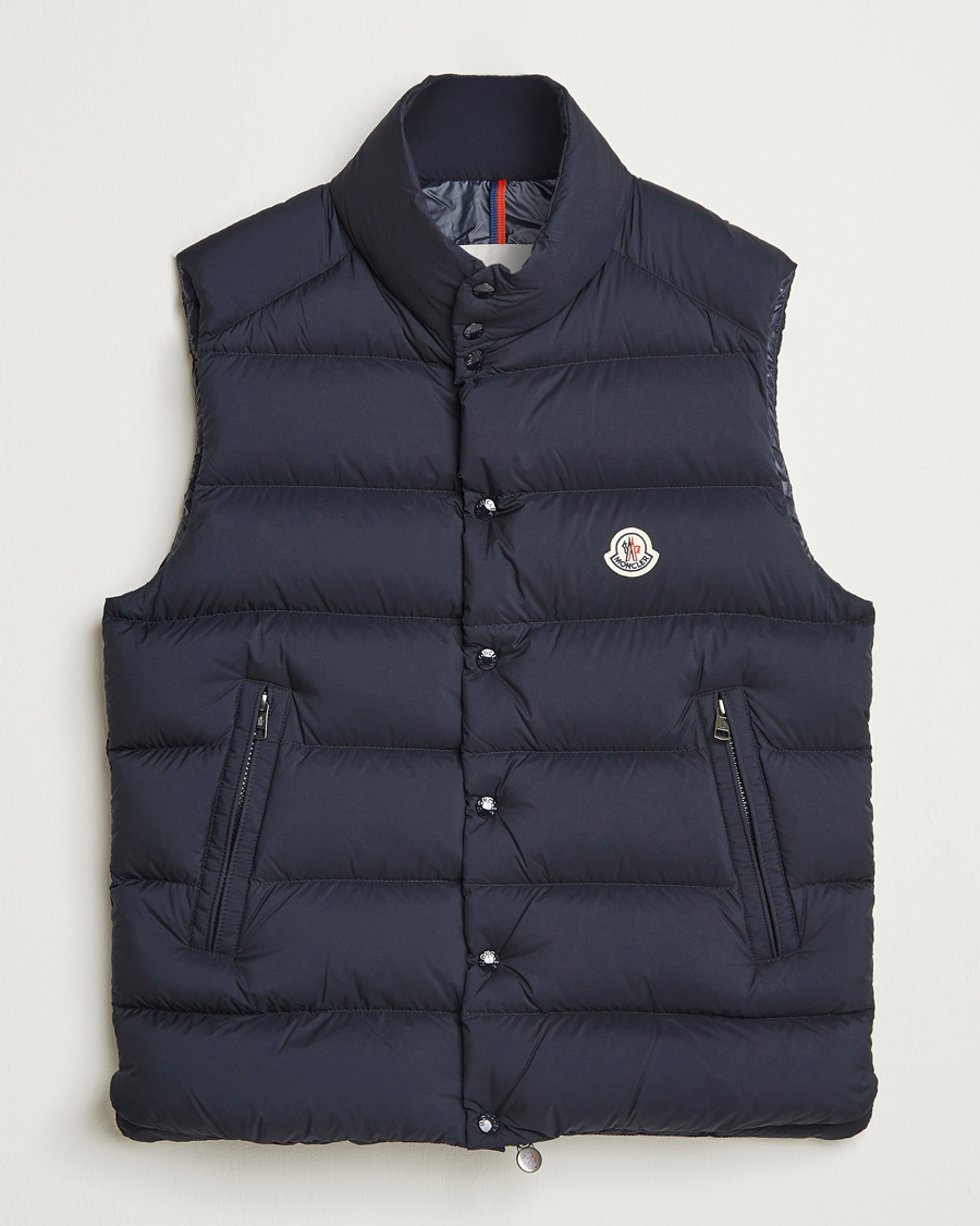 Moncler Tibb Matte Down Vest Navy at CareOfCarl.com