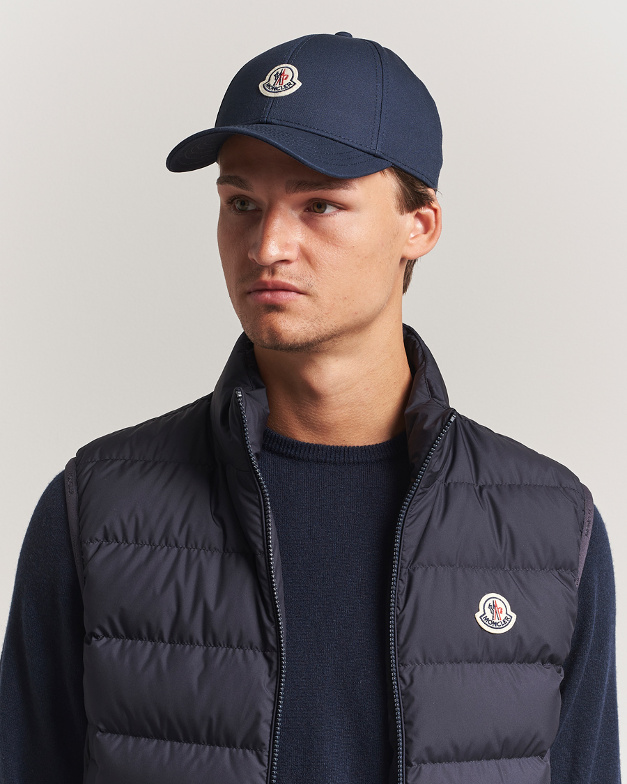 Moncler Logo Baseball Cap Navy at CareOfCarl.com