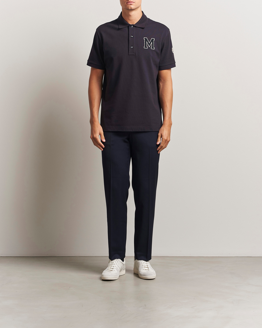 Men | Polo Shirts | Moncler | Archive Logo Polo Navy