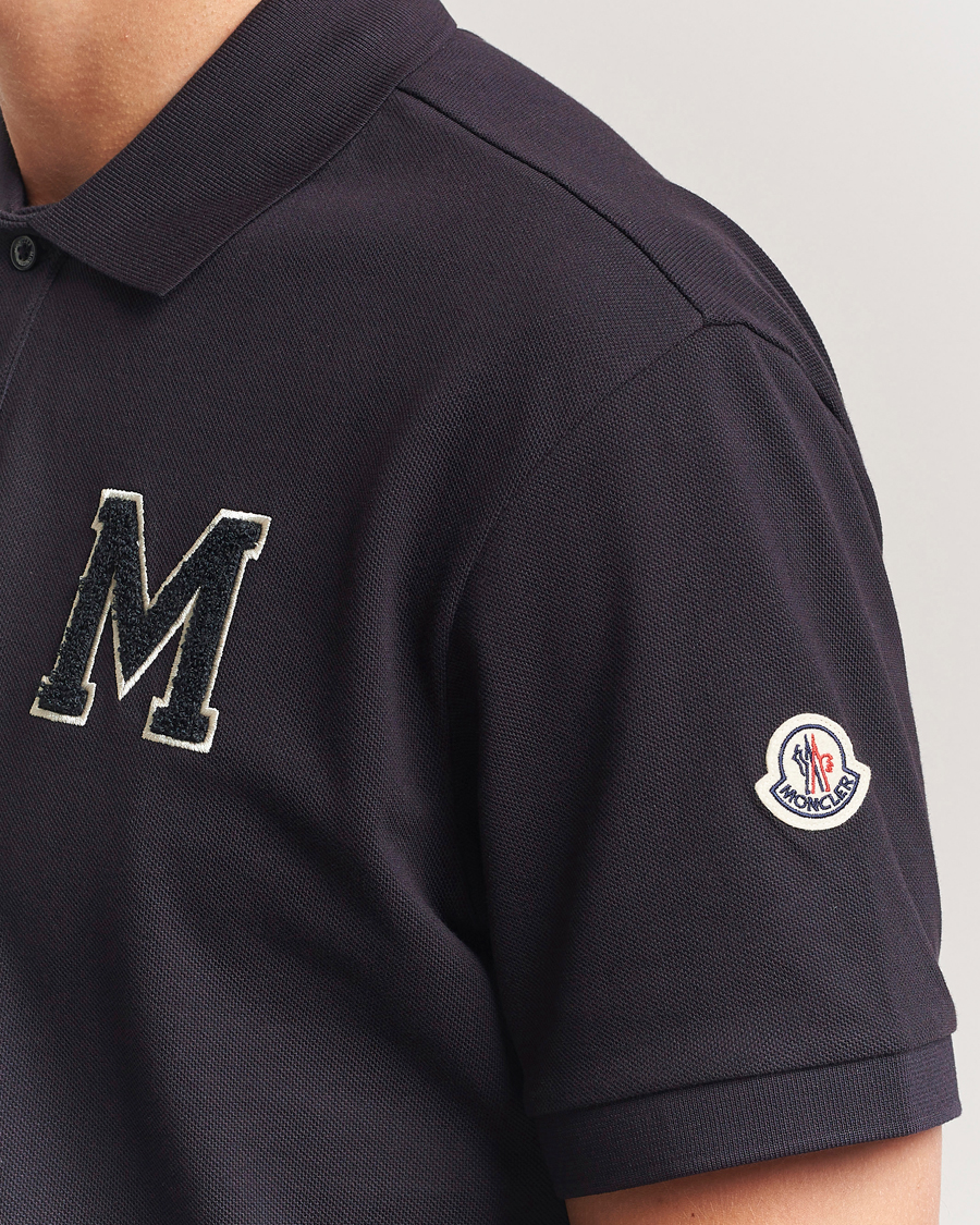 Men | Polo Shirts | Moncler | Archive Logo Polo Navy