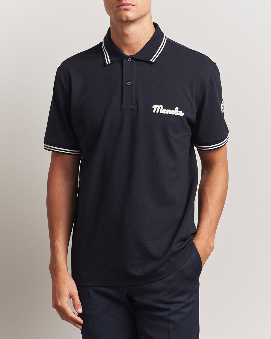Moncler Vintage Logo Polo Navy at CareOfCarl.com