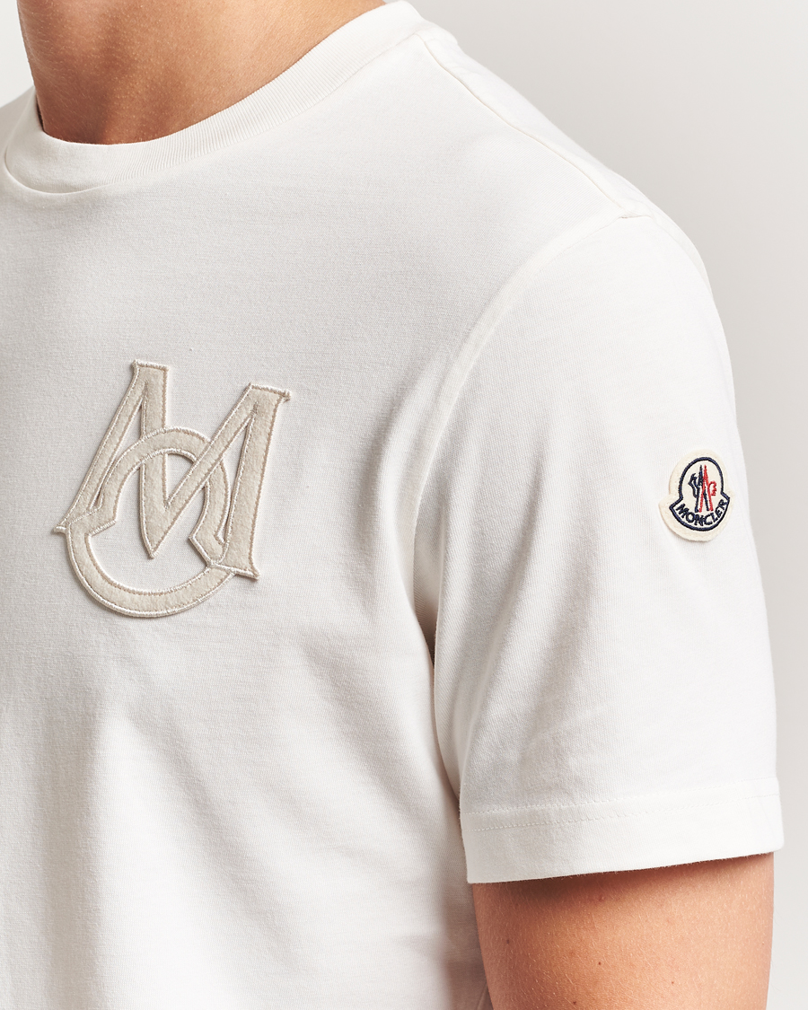 Moncler Embossed Logo T-Shirt Off White at CareOfCarl.com