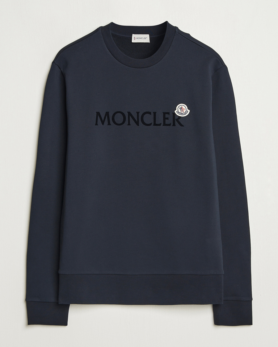 Men | Sweaters & Knitwear | Moncler | Lettering Logo Sweatshirt Navy