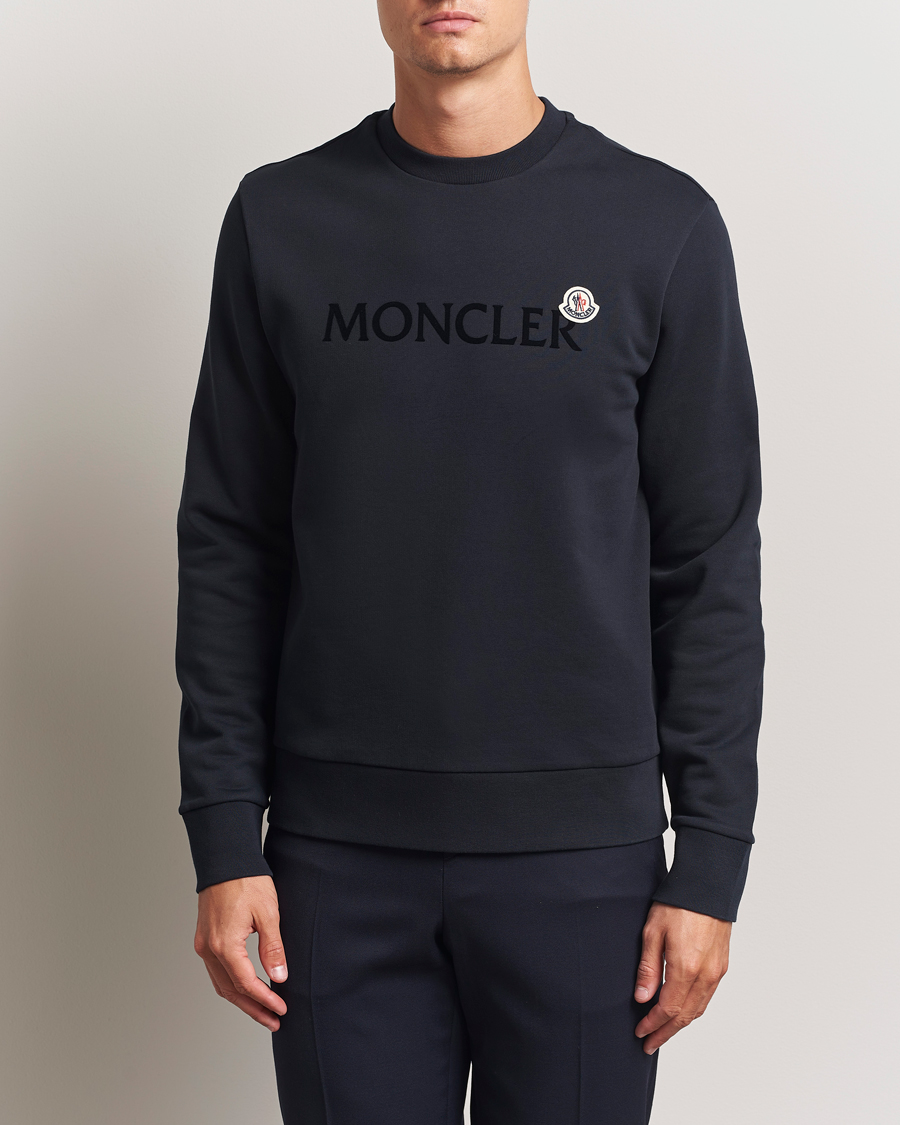Men | Sweaters & Knitwear | Moncler | Lettering Logo Sweatshirt Navy