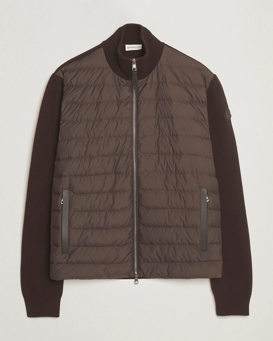 Men | Sweaters & Knitwear | Moncler | Full Zip Padded Cardigan Brown