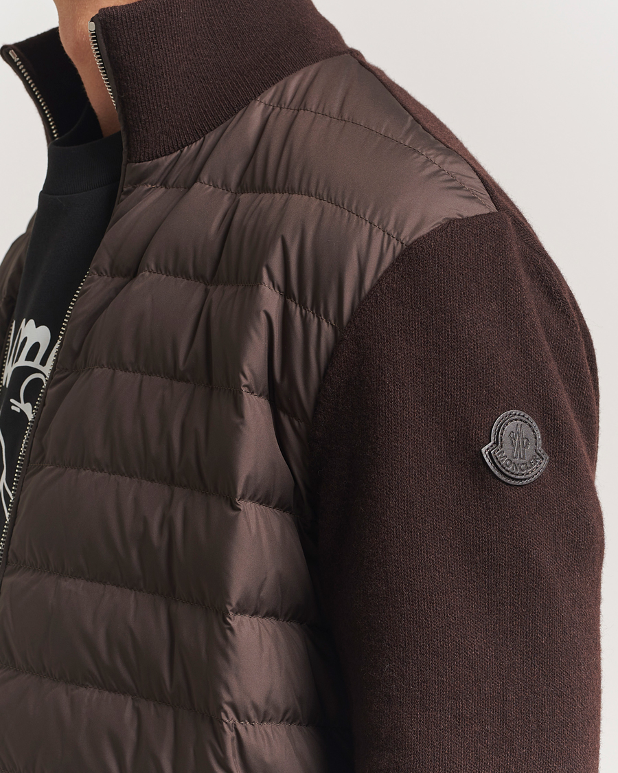 Men | Sweaters & Knitwear | Moncler | Full Zip Padded Cardigan Brown
