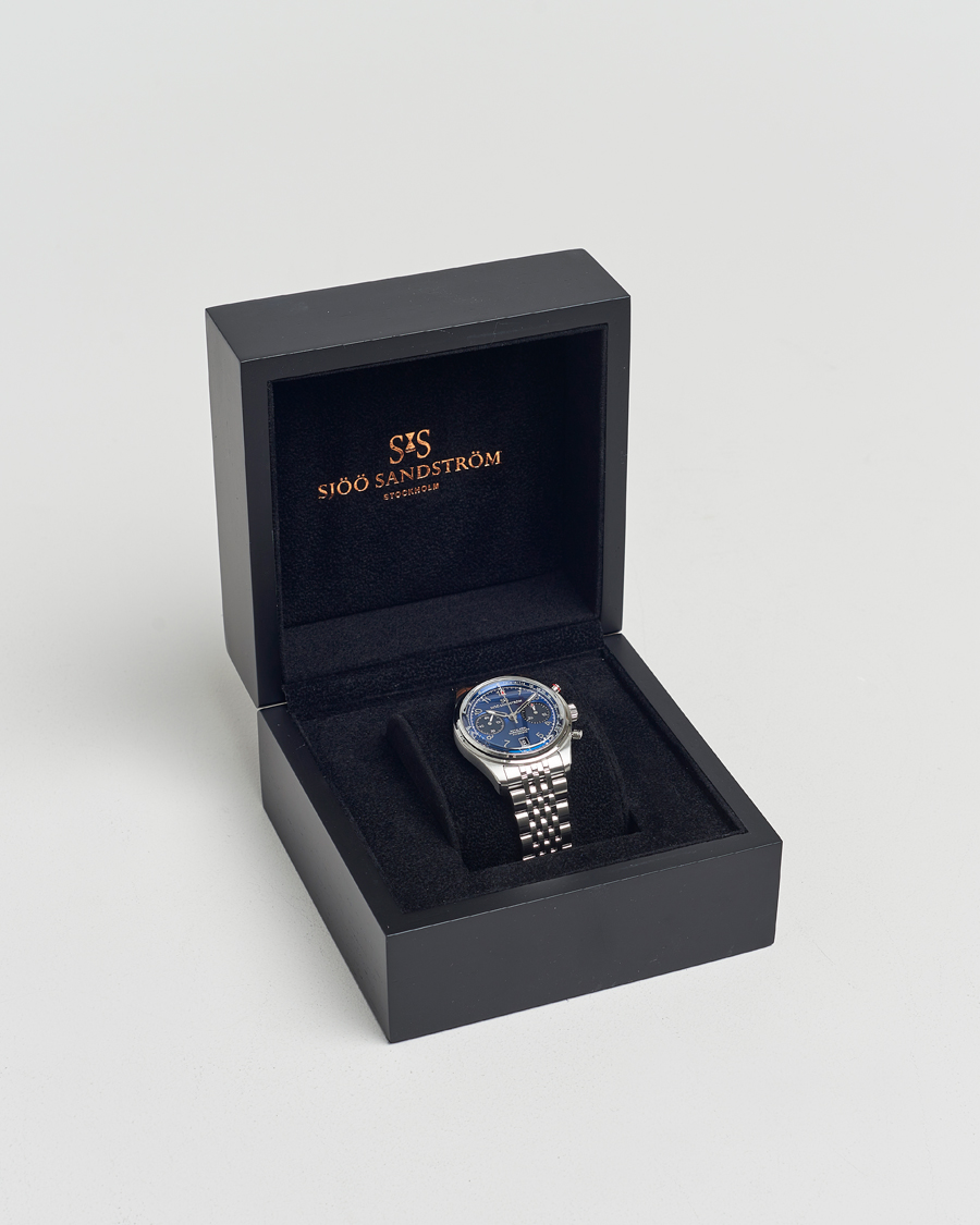Men | Sjöö Sandström Royal Steel Chronograph 40mm Blue Dial | Sjöö Sandström | Royal Steel Chronograph 40mm Blue Dial
