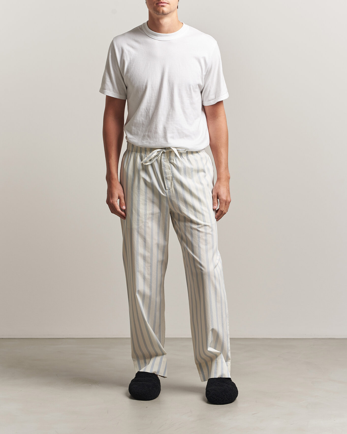 Tekla Poplin Pyjama Pants Needle Stripes at CareOfCarl.com