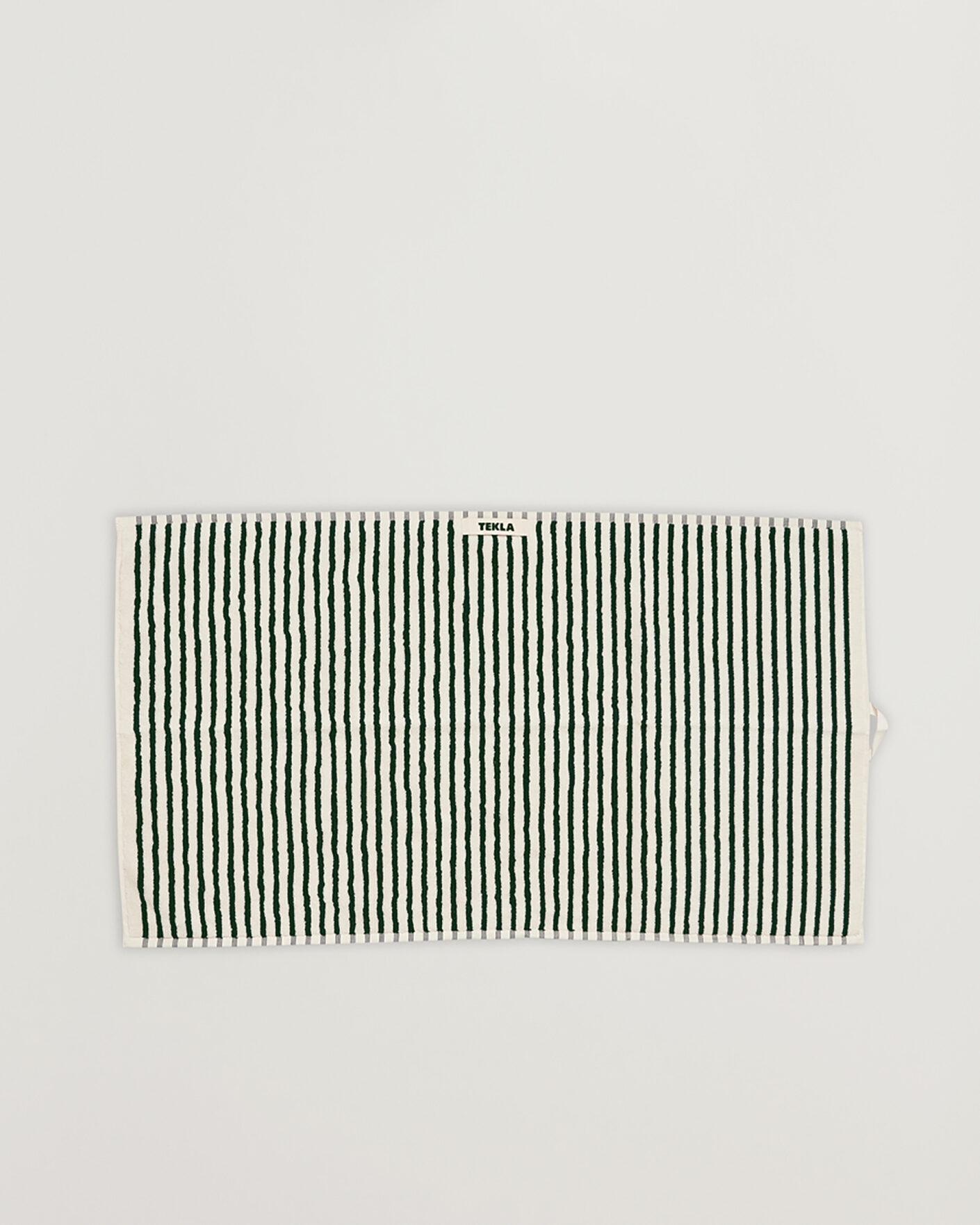 Men | Fabrics | Tekla | Organic Terry Hand Towel Racing Green Stripes