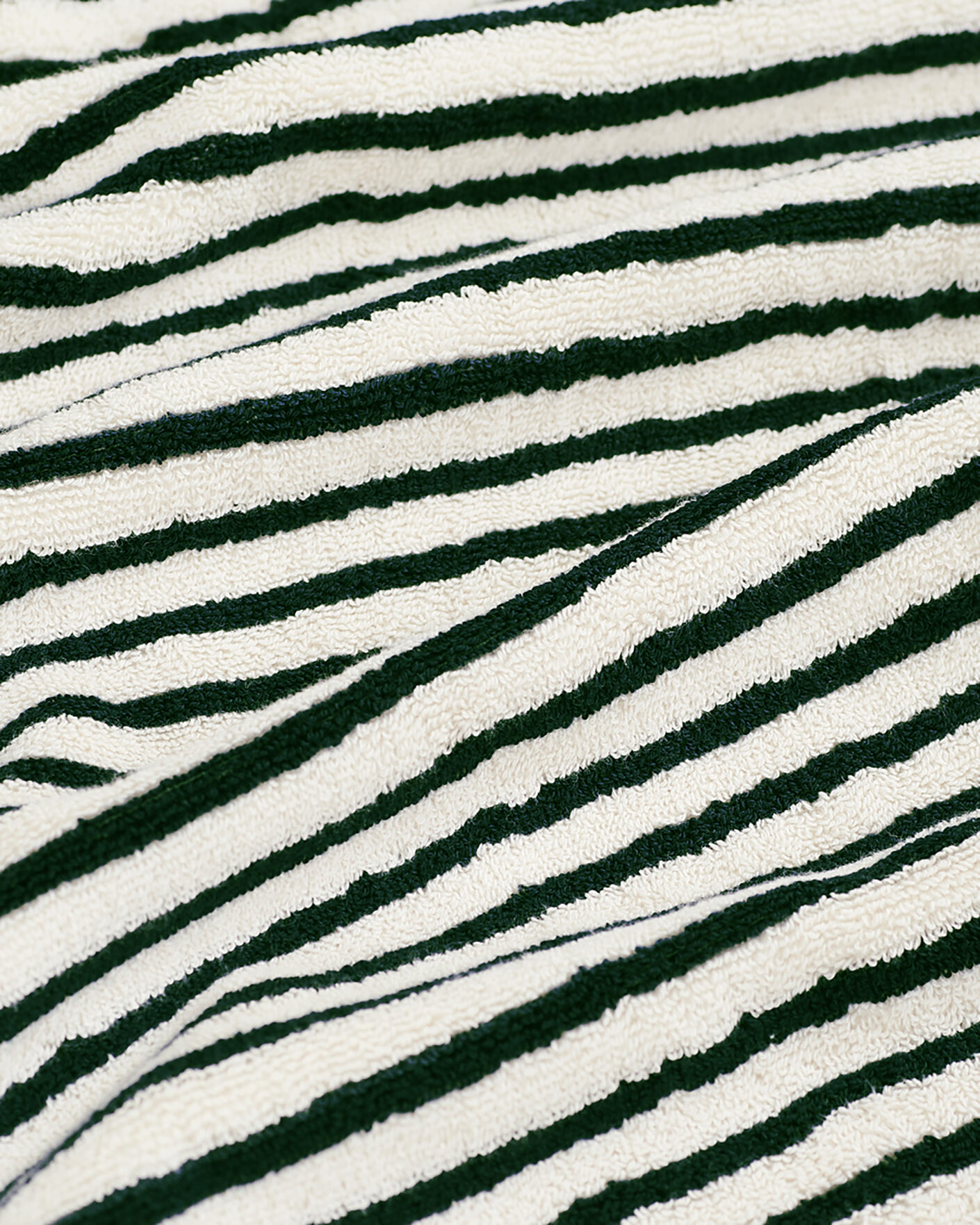 Men | Fabrics | Tekla | Organic Terry Hand Towel Racing Green Stripes