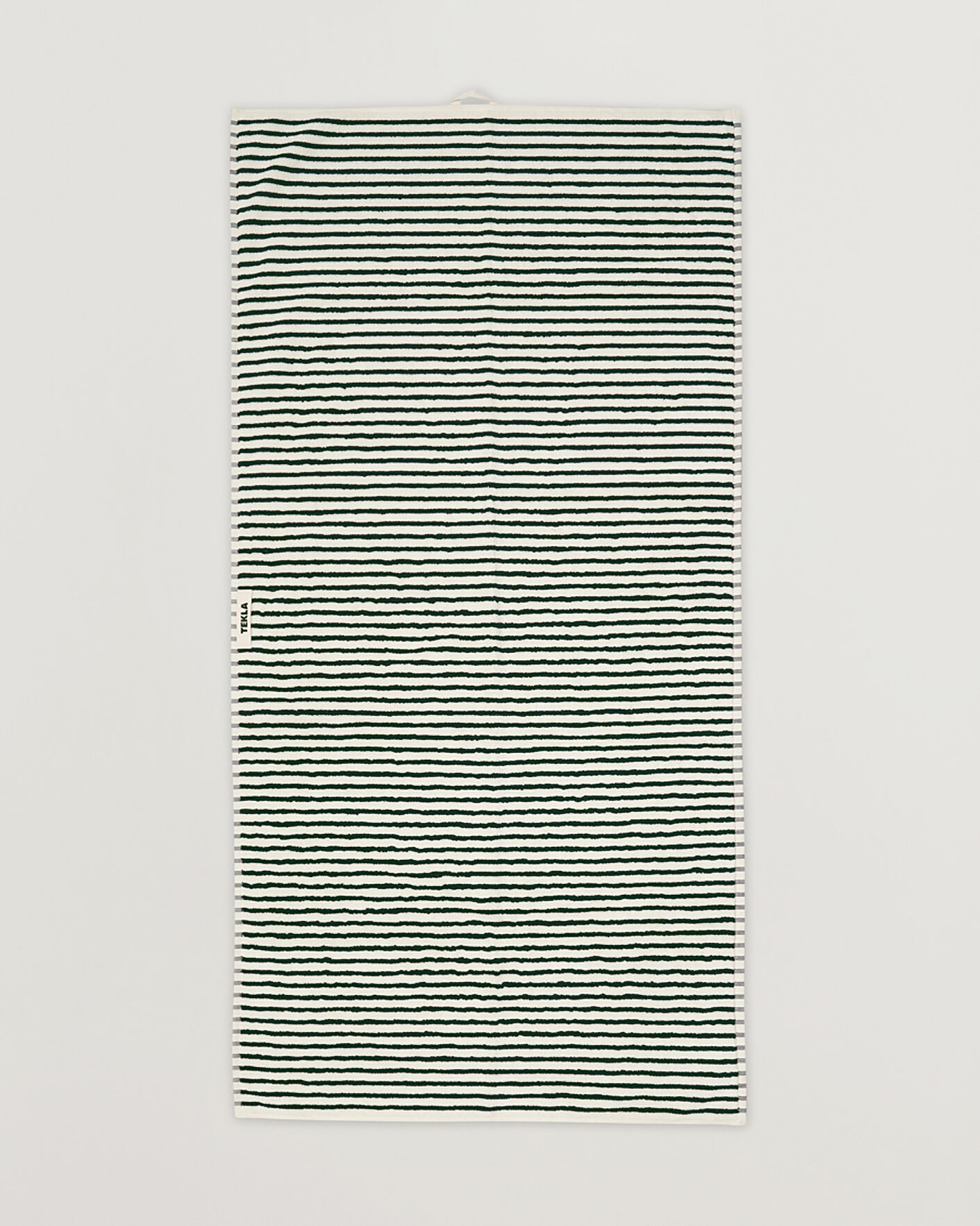 Men | Fabrics | Tekla | Organic Terry Bath Towel Racing Green Stripes