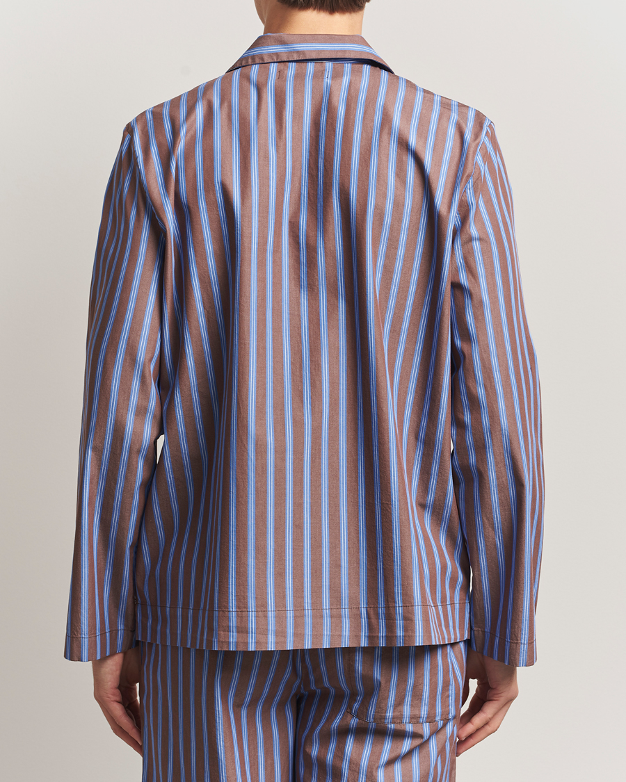 Men | Pyjamas & Robes | Tekla | Poplin Pyjama Shirt Chestnut Stripes