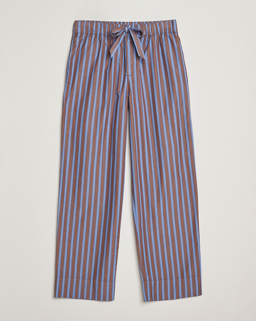 Men | Pyjamas & Robes | Tekla | Poplin Pyjama Pants Chestnut Stripes