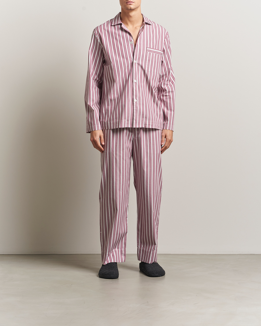 Men | Pyjamas & Robes | Tekla | Poplin Pyjama Pants Rhubarb Stripes