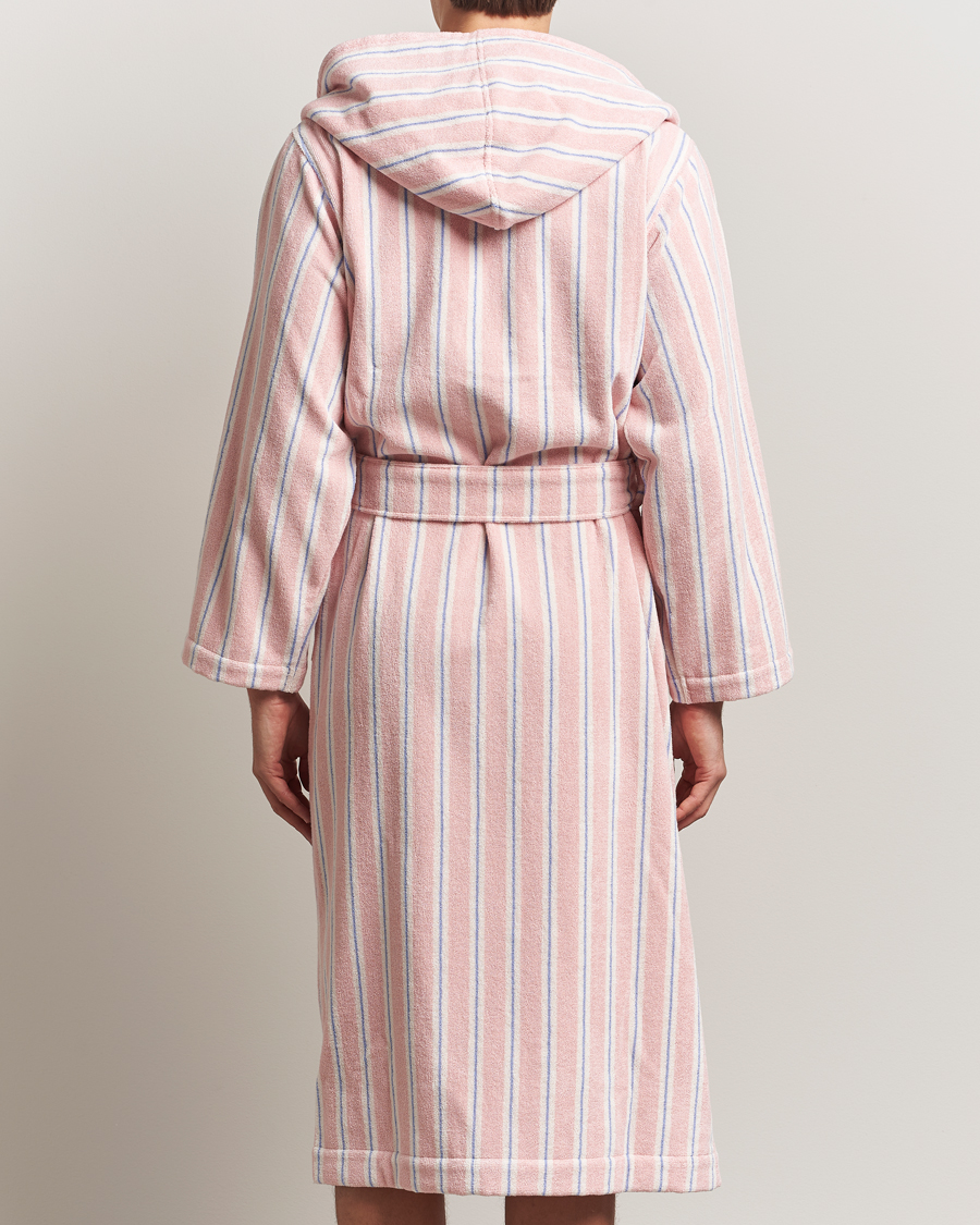 Men | Pyjamas & Robes | Tekla | Organic Terry Hooded Bathrobe Candy Stripes