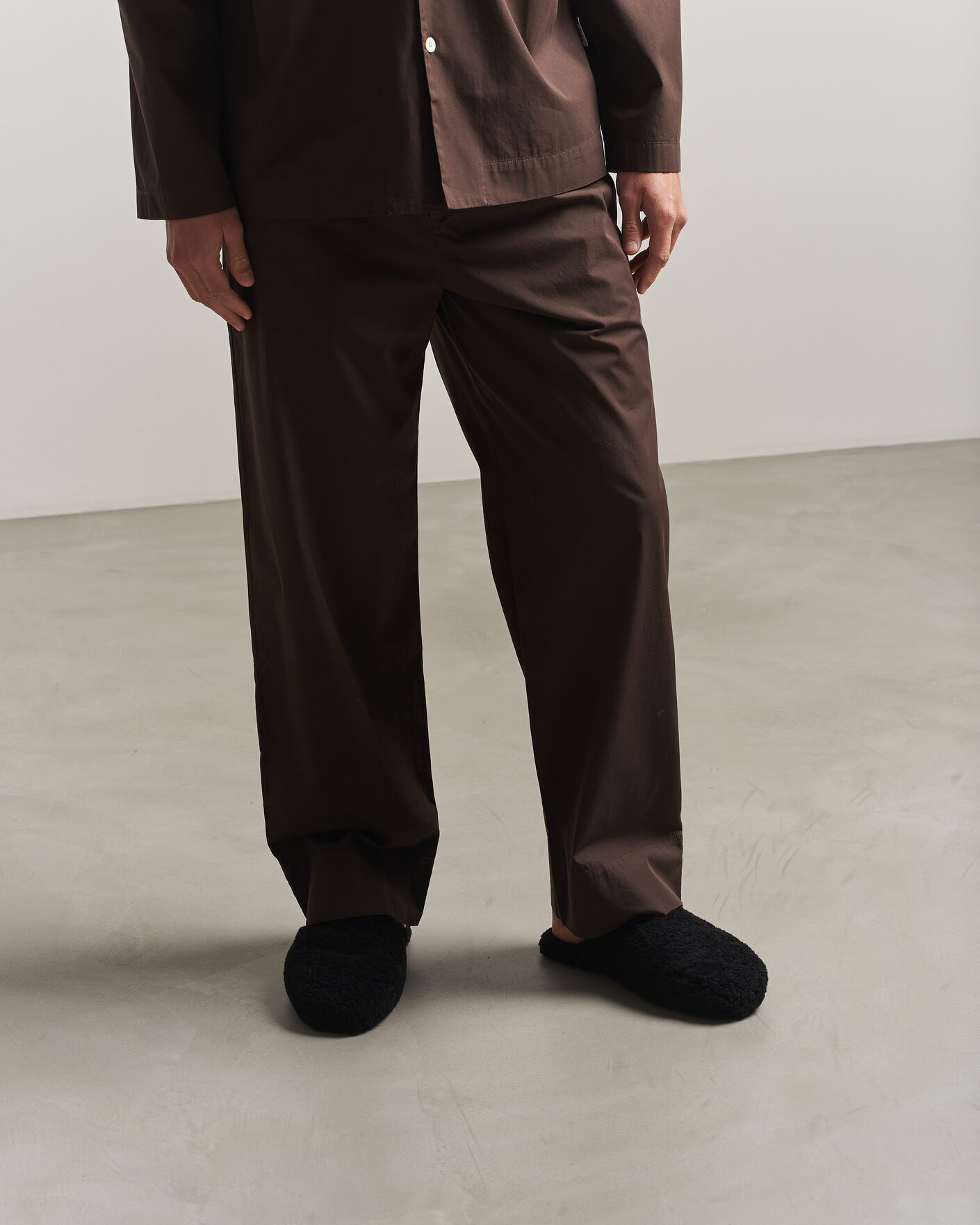 Men | Sandals & Slides | Tekla | Lambswool Shearling Slippers Black